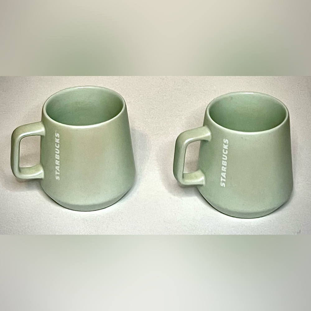 Starbucks 2021 Pearlescence Mint Ceramic 12 oz Mug Pair